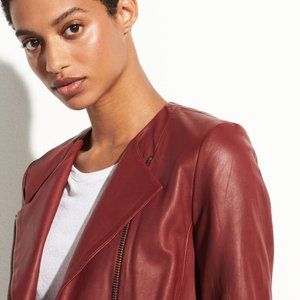 Vince Cross Front Leather Jacket